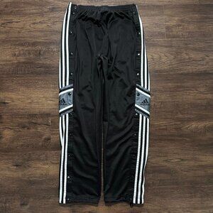 adidas Black Snap-Open Side Stripe Joggers